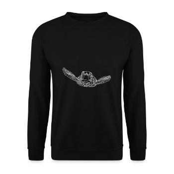Polygon Meeresschildkröte - Unisex Pullover - Schwarz - Vorne - Alina (178cm) & Michal (187cm)