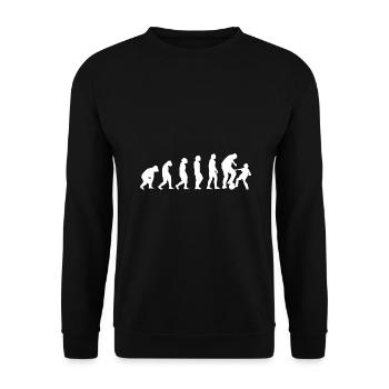 Father Son Football Family Child Daddy Evolution - Unisex Sweatshirt - black - Front - Alina (178cm) & Michal (187cm)