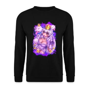 Anime Girl - Boosette - Unisex Sweatshirt - black - Front - Alina (178cm) & Michal (187cm)
