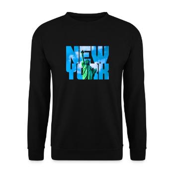 Freiheitsstatue New York - Unisex Pullover - Schwarz - Vorne - Alina (178cm) & Michal (187cm)