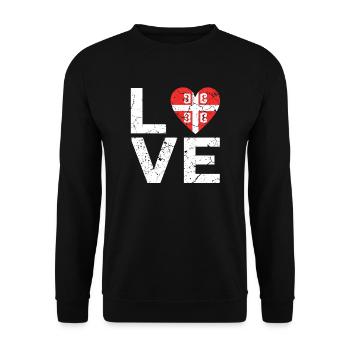 J'adore la Serbie. - Sweat-shirt Unisexe - noir - Devant - Alina (178cm) & Michal (187cm)
