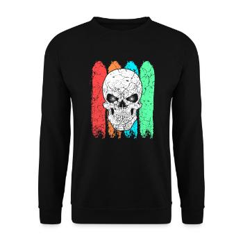 Skull colorful colored - Unisex Sweatshirt - black - Front - Alina (178cm) & Michal (187cm)
