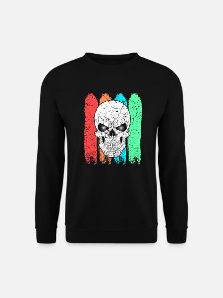 Totenkopf Bunt Farbig - Unisex Pullover - Schwarz