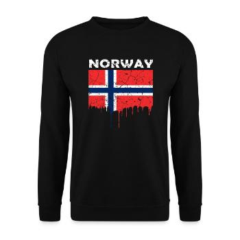 Norway Flag - Unisex Sweatshirt - black - Front - Alina (178cm) & Michal (187cm)