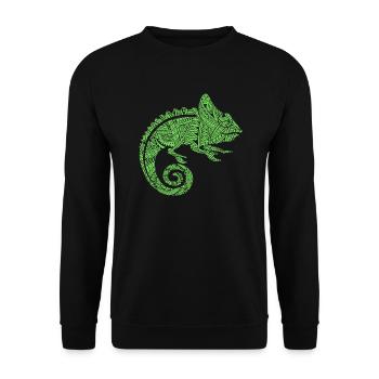 Tatouages tribaux maoris caméléons - Sweat-shirt Unisexe - noir - Devant - Alina (178cm) & Michal (187cm)