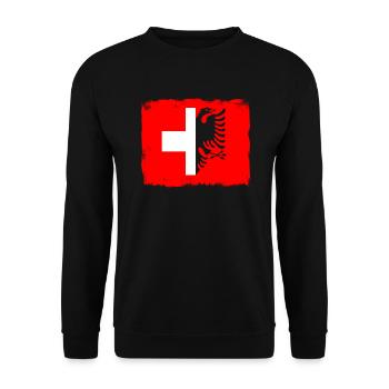 Schweizer Albaner - Unisex Pullover - Schwarz - Vorne - Alina (178cm) & Michal (187cm)