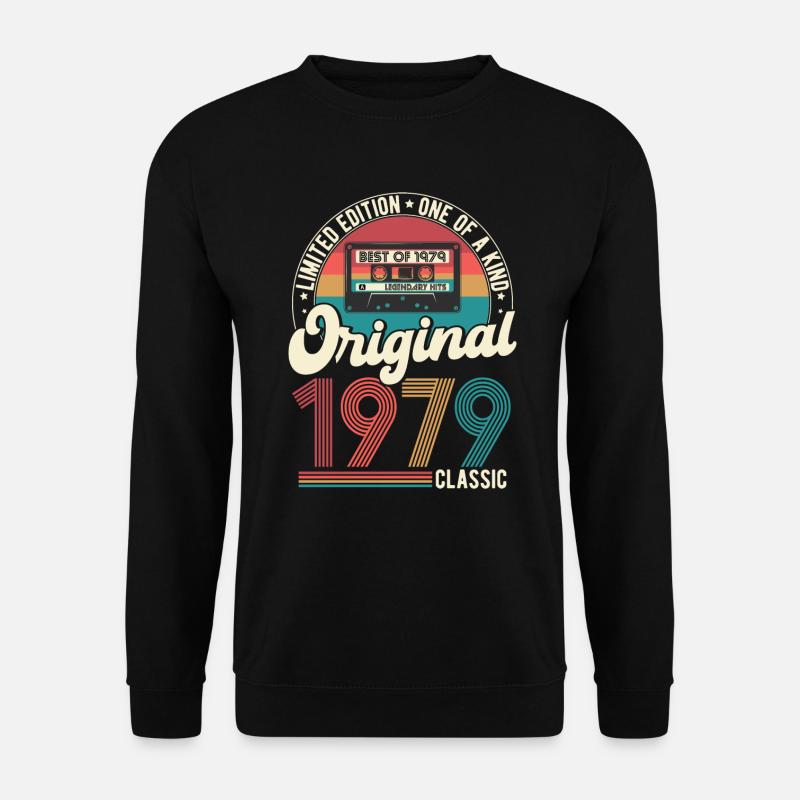1979 Vintage Jahrgang Geburtstag Retro Geschenk - Unisex Pullover - Schwarz