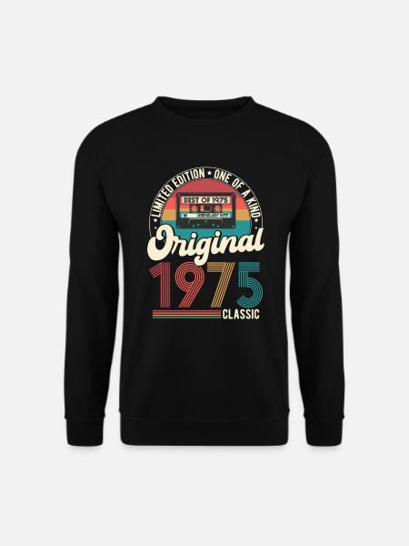 1975 Vintage Jahrgang Geburtstag Retro Geschenk - Unisex Pullover - Schwarz