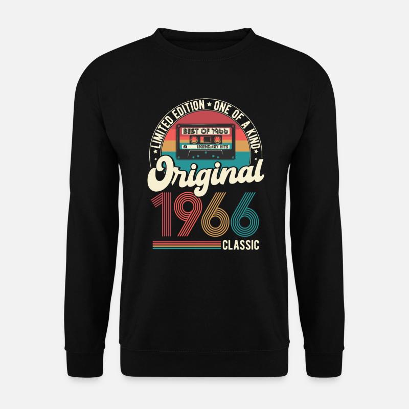 1966 Jahrgang Geburtstag Vintage Retro Geschenk - Unisex Pullover - Schwarz