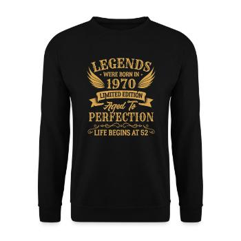 Les légendes sont nées en 1970 édition limitée - Sweat-shirt Unisexe - noir - Devant - Alina (178cm) & Michal (187cm)