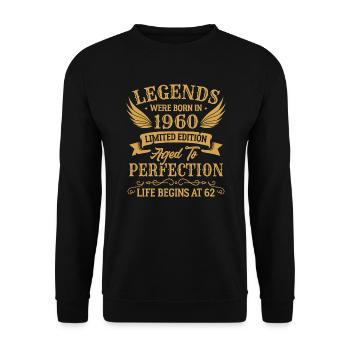 Les légendes sont nées en 1960 édition limitée - Sweat-shirt Unisexe - noir - Devant - Alina (178cm) & Michal (187cm)