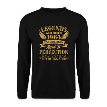 Les légendes sont nées en 1964 édition limitée - Sweat-shirt Unisexe - noir - Devant - Alina (178cm) & Michal (187cm)