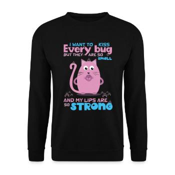 Funny Quote with Cat, Insect Humor - Unisex Sweatshirt - black - Front - Alina (178cm) & Michal (187cm)