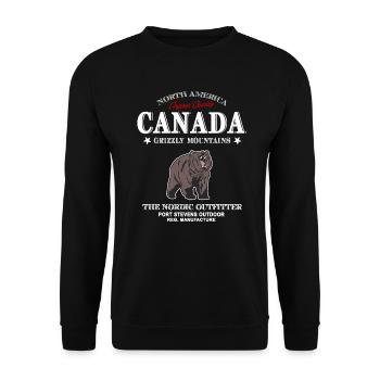 Canada - Bear - Brown Bear - Grizzly - Unisex Sweatshirt - black - Front - Alina (178cm) & Michal (187cm)