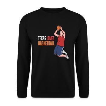Texas basketball design for proud Texas fans - Unisex Sweatshirt - black - Front - Alina (178cm) & Michal (187cm)