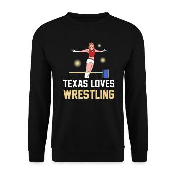 Texas wrestling design for proud Texas fans - Unisex Sweatshirt - black - Front - Alina (178cm) & Michal (187cm)