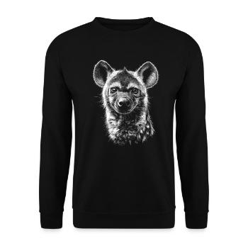 Hyena Spotted Hyena Portrait Wildlife Africa Animals - Unisex Sweatshirt - black - Front - Alina (178cm) & Michal (187cm)