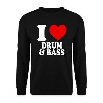J’aime Drum & Bass Funny Witty Heart - Sweat-shirt Unisexe - noir - Devant - Alina (178cm) & Michal (187cm)