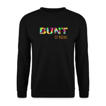 Variety is diversity against racism - Unisex Sweatshirt - black - Front - Alina (178cm) & Michal (187cm)