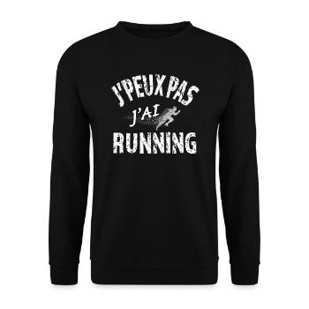 J peux pas j ai running - Sweat-shirt Unisexe - noir - Devant - Alina (178cm) & Michal (187cm)