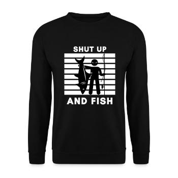 Tais-toi et pêche - Sweat-shirt Unisexe - noir - Devant - Alina (178cm) & Michal (187cm)