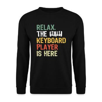 Keyboard Keyboarder Piano Music Pianist - Unisex Sweatshirt - black - Front - Alina (178cm) & Michal (187cm)