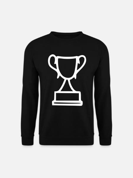 Pokal Zeichnung Gewinnen Skizze weiß - Unisex Pullover - Schwarz