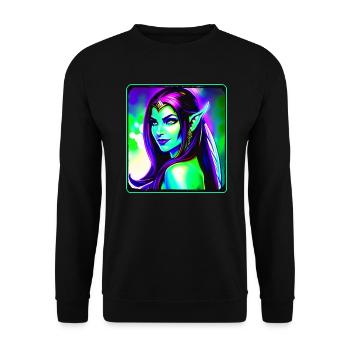 Wow Elfe de la nuit - Sweat-shirt Unisexe - noir - Devant - Alina (178cm) & Michal (187cm)