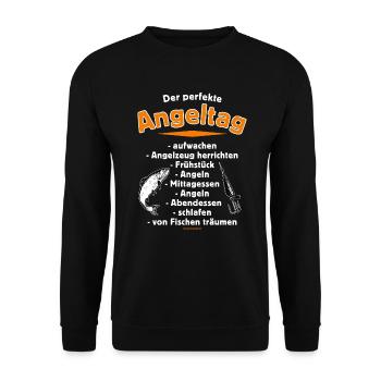 FID - der perfekte Angeltag - das Original powered - Unisex Pullover - Schwarz - Vorne - Alina (178cm) & Michal (187cm)