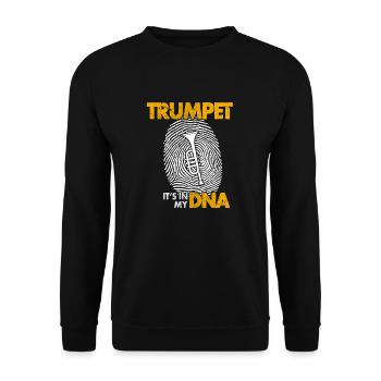 Fingerabdruck Trompete DNA Geschenk Geschenkidee - Unisex Pullover - Schwarz - Vorne - Alina (178cm) & Michal (187cm)