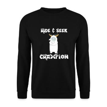 Hide and Seek Yeti - Unisex Sweatshirt - black - Front - Alina (178cm) & Michal (187cm)