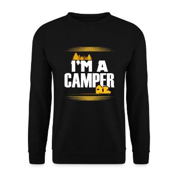 I'm a camper I'm a camper gift idea - Unisex Sweatshirt - black - Front - Alina (178cm) & Michal (187cm)
