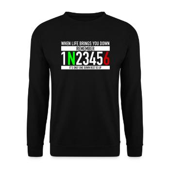 When Life Brings You Down 1N23456 - Unisex Sweatshirt - black - Front - Alina (178cm) & Michal (187cm)