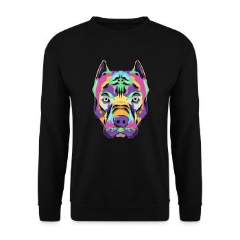 Bully Pit Bull Terrier Wasserfarbe Geschenk - Unisex Pullover - Schwarz - Vorne - Alina (178cm) & Michal (187cm)