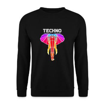 techno elephant - Unisex Sweatshirt - black - Front - Alina (178cm) & Michal (187cm)