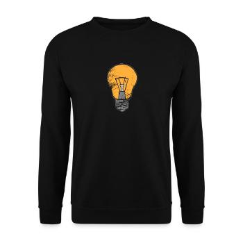 Glühbirne Idee Distressed hell Geschenk Licht - Unisex Pullover - Schwarz - Vorne - Alina (178cm) & Michal (187cm)