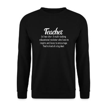 Définition drôle d'enseignant pour l'enseignant ou l'étudiant - Sweat-shirt Unisexe - noir - Devant - Alina (178cm) & Michal (187cm)