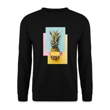 Colorful pineapple / gift idea - Unisex Sweatshirt - black - Front - Alina (178cm) & Michal (187cm)