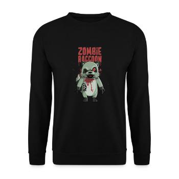 Ich liebe Zombie Waschbär Halloween Tier Geschenk - Unisex Pullover - Schwarz - Vorne - Alina (178cm) & Michal (187cm)