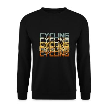 Fahrrad Retro Drahtesel Bike Rad BMX MTB Geschenk - Unisex Pullover - Schwarz - Vorne - Alina (178cm) & Michal (187cm)