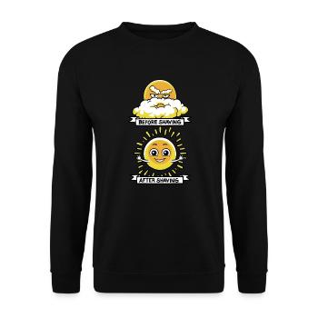 Männer Geschenk Shirt Lustig Bart Rasieren Humor - Unisex Pullover - Schwarz - Vorne - Alina (178cm) & Michal (187cm)