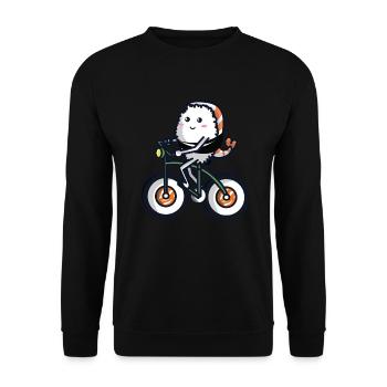 Sushi sur un vélo - Sweat-shirt Unisexe - noir - Devant - Alina (178cm) & Michal (187cm)