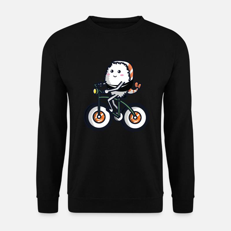 Sushi auf einem Fahrrad - Unisex Pullover - Schwarz
