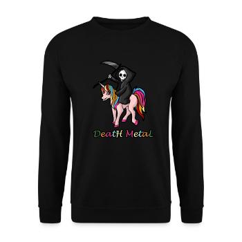 Death Metal Unicorn Skeleton Grim Reaper Gift - Unisex Sweatshirt - black - Front - Alina (178cm) & Michal (187cm)