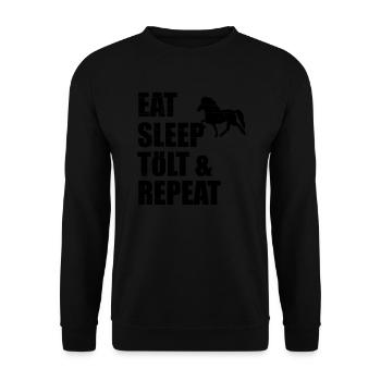 Icelandic Horse: Icelandic Horse Horse Pony Merch - Unisex Sweatshirt - black - Front - Alina (178cm) & Michal (187cm)