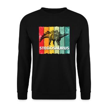 Stegosaurus Dinosaurs - Unisex Sweatshirt - black - Front - Alina (178cm) & Michal (187cm)