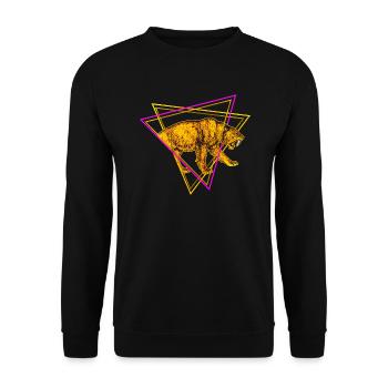 Säbelzahntiger - Unisex Pullover - Schwarz - Vorne - Alina (178cm) & Michal (187cm)