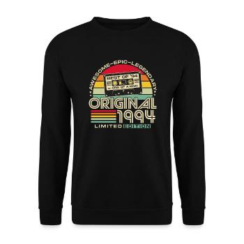 1994 Vintage Vintage Retro Birthday Gift - Unisex Sweatshirt - black - Front - Alina (178cm) & Michal (187cm)