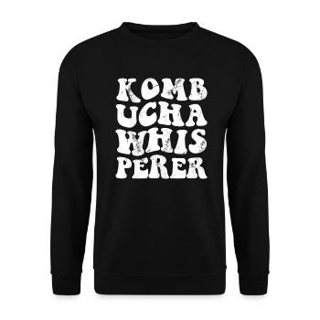 kombucha whisperer - weiss - Unisex Pullover - Schwarz - Vorne - Alina (178cm) & Michal (187cm)