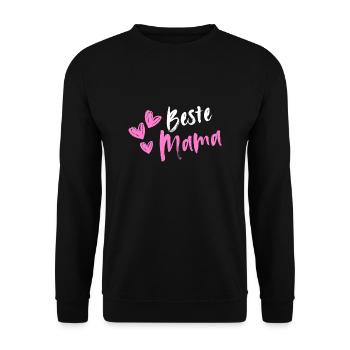 Beste MaMa Herzchen - Unisex Pullover - Schwarz - Vorne - Alina (178cm) & Michal (187cm)